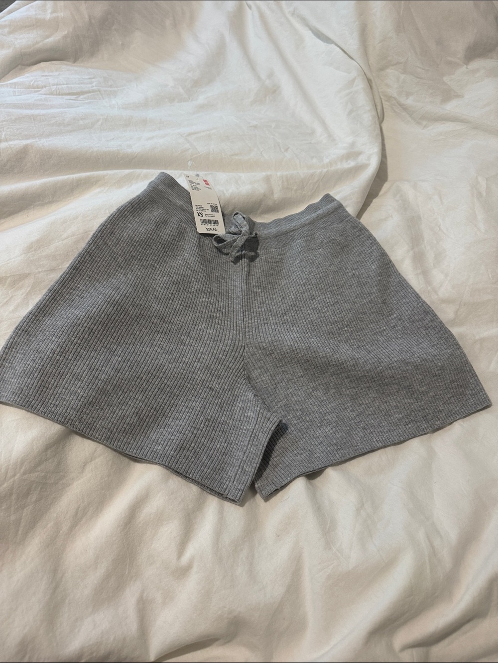 Women’s Gray Ribbed Knit Lounge Shorts